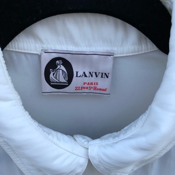 Designer VTG LANVIN Classic White Button Blouse - Picture 6 of 8